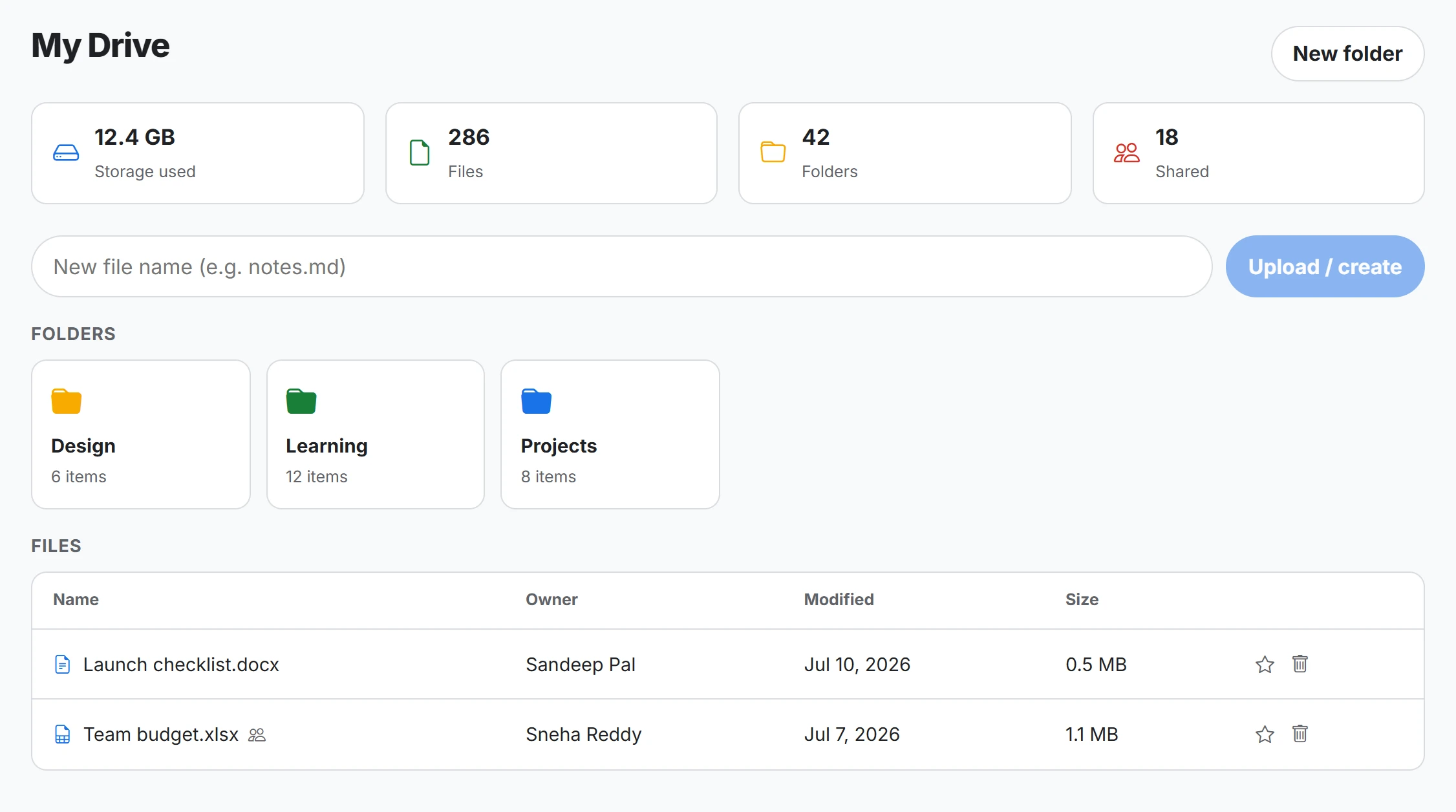 Google Drive Clone — Full MERN (React + Express + MongoDB)