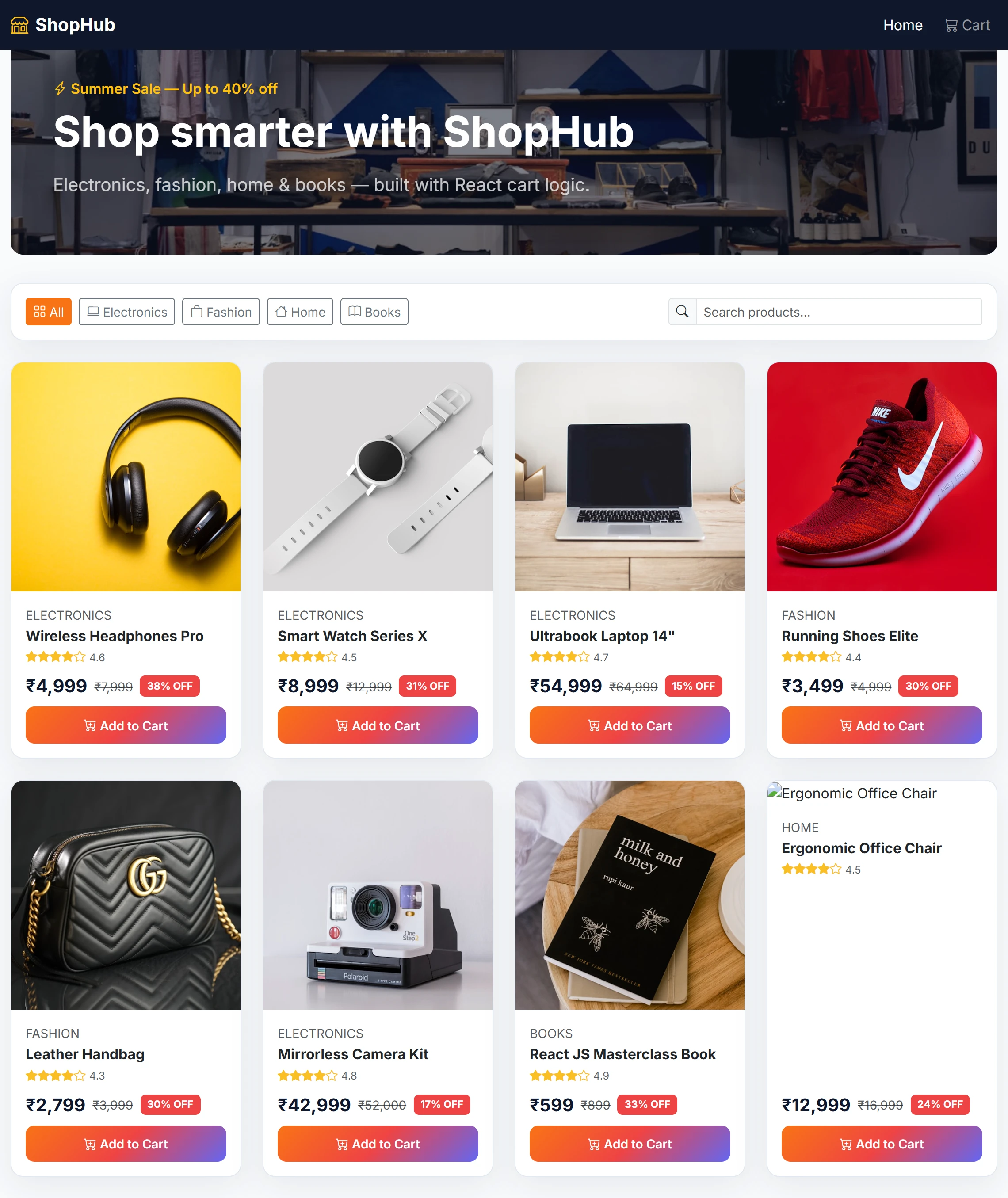 E-Commerce Platform — React JS