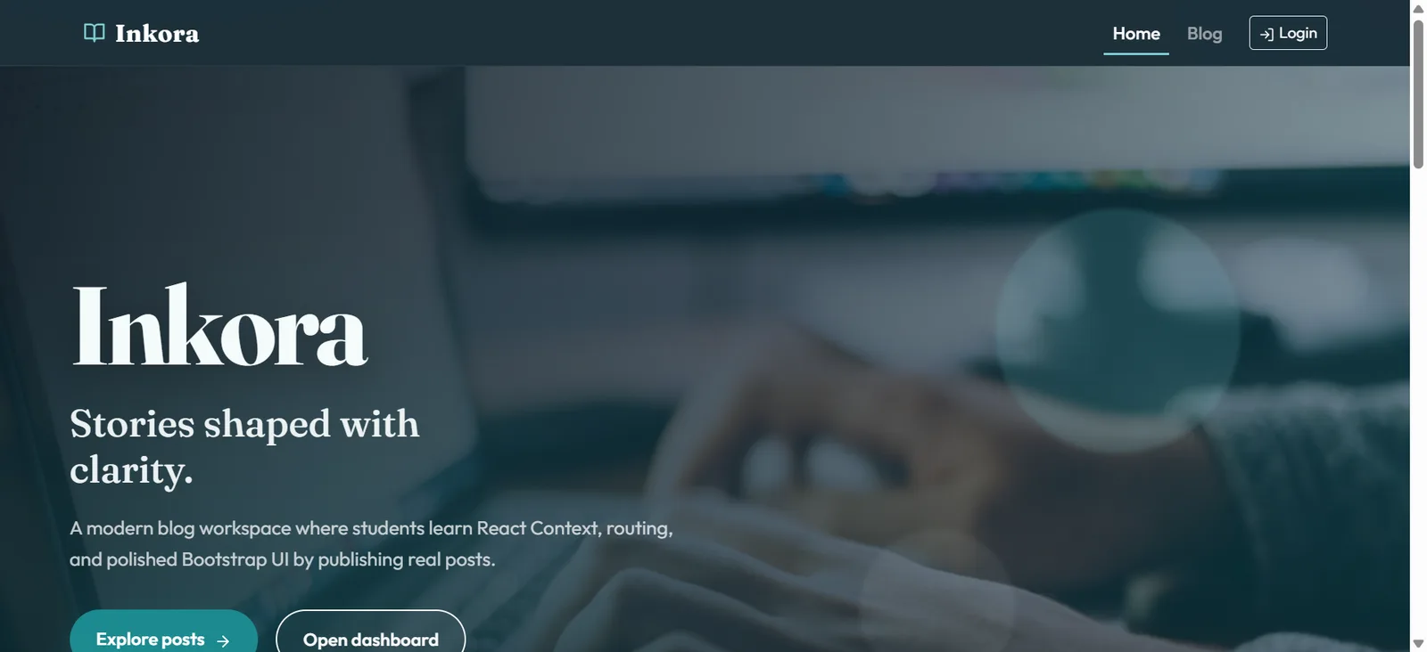 Inkora – React Blog Management Application